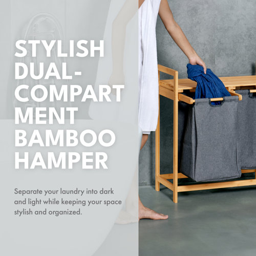 Bay Isle Home Bamboo Laundry Hamper with Handles &amp; Reviews | Wayfair